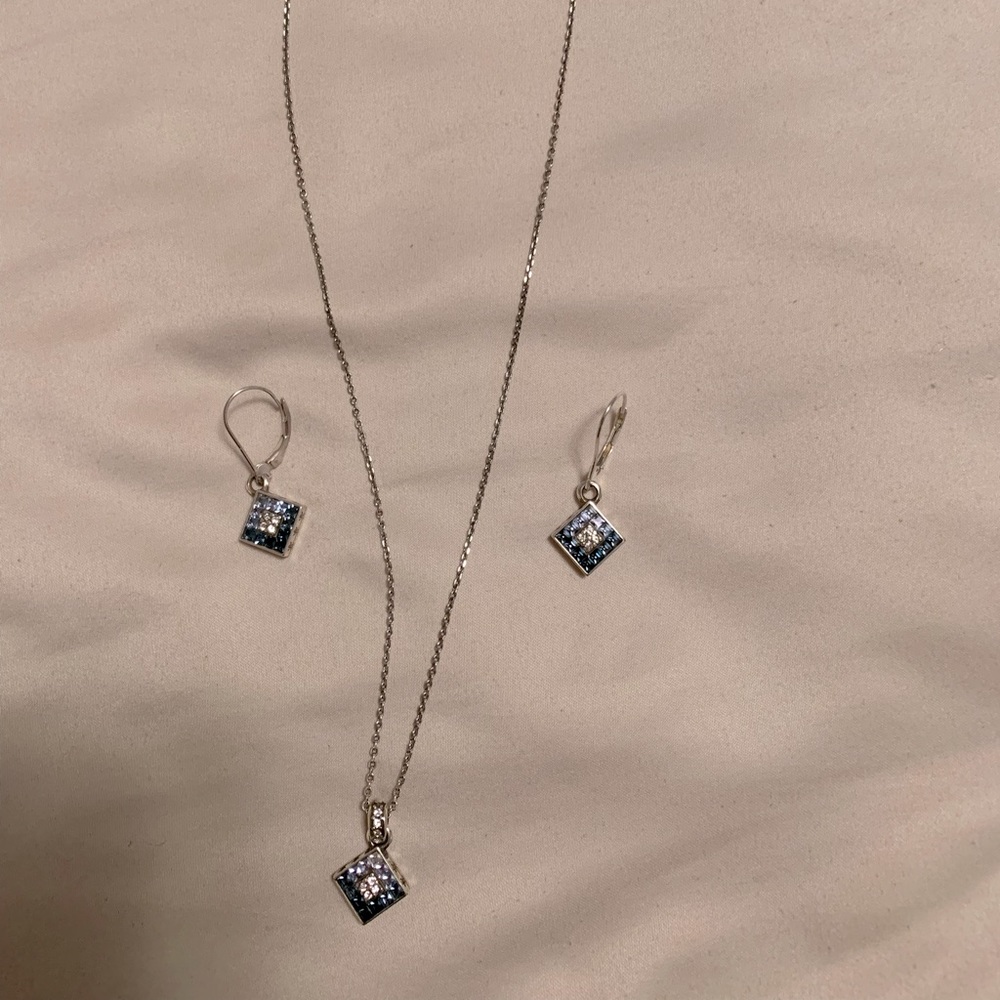 Brighton Blue crystal necklace and earring set